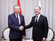 Tổng Bí thư Tô Lâm và đồng chí Dmitry Medvedev. Ảnh: Thống Nhất.