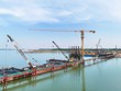 Cầu Hồng Hà thuộc dự án Vành đai 4 - Vùng thủ đô Hà Nội đang được CC1 và các nhà thầu thi công