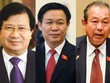 Ba ứng viên được Thủ tướng Chính phủ giới thiệu để Quốc hội bầu làm Phó Thủ tướng: ông Trịnh Đình Dũng, ông Vương Đình Huệ và ông Trương Hòa Bình