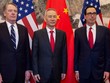 Đại diện Thương mại Mỹ Robert Lighthizer, Phó Thủ tướng Trung Quốc Lưu Hạc và Bộ trưởng Tài chính Mỹ Stephen Mnuchin. Ảnh: AFP.