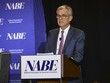 Jerome Powell, Chủ tịch Cục Dự trữ Liên bang Mỹ  phát biểu tại cuộc họp của Hiệp hội Kinh tế Kinh doanh Quốc gia (NABE) hôm 8/10. Ảnh: The Washington Post.