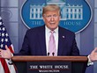 Tổng thống Mỹ Donald Trump họp báo tại Nhà Trắng hôm 4/4. Ảnh: Reuters.