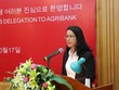 Bà Nguyễn Thị Phượng - Phó Tổng Giám đốc Agribank  phát biểu chào mừng
Đoàn công tác Ngân hàng Nonghyup Hàn Quốc