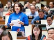 Đại biểu Nguyễn Thị Thu Thủy (đoàn Bình Định) phát biểu sáng 4/11.
