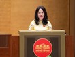 Bộ trưởng Bộ Văn hoá – Thể thao và Du lịch Lâm Thị Phương Thanh trình bày dự thảo Luật sửa đổi, bổ sung một số điều của Luật Xuất bản sáng 5/8.
