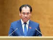 Bộ trưởng Bộ Nông nghiệp và Môi trường Trịnh Việt Hùng trình bày Tờ trình về định hướng chính sách sửa đổi Luật Đất đai 2024 tại Quốc hội sáng 19/8.