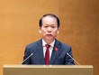 Bộ trưởng Bộ Tư pháp Hoàng Thanh Tùng trình bày Tờ trình dự án Luật Đất đai (sửa đổi) trước Quốc hội sáng 22/10