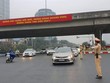 Lực lượng CSGT Tp. Hà Nội điều tiết giao thông tại khu vực Đại lộ Thăng Long trong dịp Tết nguyên đán 2021.