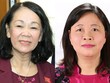 Tân Trưởng ban Tổ chức Trung ương (trái) và tân Trường ban Dân vận Trung ương Bùi Thị Minh Hoài.