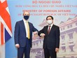 Bộ trưởng Ngoại giao Bùi Thanh Sơn và Bộ trưởng Ngoại giao và Phát triển Anh Dominic Raab (Ảnh: Tuấn Anh)