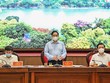 Thủ tướng Chính phủ Phạm Minh Chính chủ trì làm việc với TP Hà Nội về công tác phòng chống dịch Covid-19 và những nhiệm vụ, giải pháp thúc đẩy sản xuất, kinh doanh trong những tháng cuối năm 2021. (Ảnh: Thanh Hải)