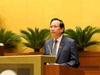 Bộ trưởng Bộ Lao động, thương binh và xã hội Đào Ngọc Dung chuẩn bị trả lời chất vấn tại Quốc hội.