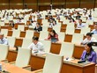 Các đại biểu Quốc hội chuyên trách họp và cho ý kiến về Dự thảo Luật Phòng, chống rửa tiền (sửa đổi). Ảnh: Duy Linh