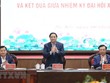Thường trực Chính phủ tại buổi làm việc với Ban Thường vụ Thành ủy Hà Nội. (Ảnh: TTXVN)