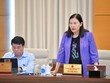 Chủ nhiệm Uỷ ban Tư pháp Lê Thị Nga tham gia thảo luận.