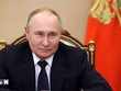 Tổng thống Nga Vladimir Putin tại cuộc họp trực tuyến ở Moskva. (Ảnh: AFP/TTXVN)