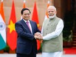 Thủ tướng Ấn Độ Narendra Modi chào đón Thủ tướng Phạm Minh Chính thăm cấp Nhà nước tới Ấn Độ. (Ảnh: Nhật Bắc)