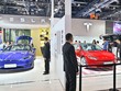 Hãng xe điện Mỹ Tesla trưng bày sản phẩm tại một hội chợ thương mại dịch vụ quốc tế (CIFTIS) diễn ra ở thủ đô Bắc Kinh, Trung Quốc. Ảnh: AFP 