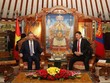 Tổng Bí thư, Chủ tịch nước Tô Lâm hội đàm hẹp với Tổng thống Mông Cổ Khurelsukh. Ảnh: TTXVN 
