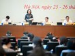 Phó chủ tịch Quốc hội Nguyễn Thị Thanh điều hành phiên thảo luận. . 