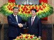 Chủ tịch nước Lương Cường và Tổng Bí thư, Chủ tịch nước Trung Quốc Tập Cận Bình. Ảnh: Đức Thanh 