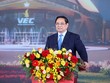 Thủ tướng Phạm Minh Chính phát biểu tại lễ khánh thành, khởi công 250 công trình, dự án chào mừng kỷ niệm 80 năm Quốc khánh. Ảnh: VGP.