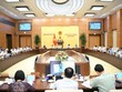 Ủy ban Thường vụ Quốc hội cho ý kiến về Dự án Luật Phá sản sửa đổi. Ảnh: P.T 