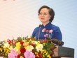 Bộ trưởng Bộ Nội vụ Phạm Thị Thanh Trà trả lời câu hỏi của phóng viên về kết quả của cuộc cách mạng sắp xếp, tổ chức bộ máy.