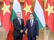 Chủ tịch Quốc hội Trần Thanh Mẫn đón Chủ tịch Quốc hội Hungary Kover Laszlo. 