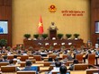 Quốc hội nghe tờ trình và báo cáo thẩm tra Dự thảo Nghị quyết. 