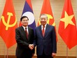 Tổng Bí thư Tô Lâm cùng Tổng Bí thư, Chủ tịch nước Lào Thongloun Sisoulith. Ảnh: Đức Thanh