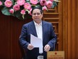 Thủ tướng Phạm Minh Chính chủ trì cuộc họp của Thường trực Chính phủ về nguồn kinh phí hỗ trợ bình ổn giá xăng dầu Ảnh: VGP
