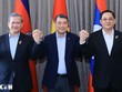 Thủ tướng Chính phủ Lê Minh Hưng với Thủ tướng Campuchia Hun Manet và Thủ tướng Lào Sonexay Siphandone.