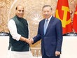 Tổng Bí thư, Chủ tịch nước Tô Lâm tiếp Ngài Rajnath Singh, Bộ trưởng Bộ Quốc phòng Ấn Độ. (Ảnh: Thống Nhất/TTXVN)