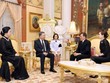 Tổng Bí thư, Chủ tịch nước Tô Lâm và Phu nhân Ngô Phương Ly hội kiến Nhà Vua Thái Lan Maha Vajiralongkorn và Hoàng hậu. (Ảnh: TTXVN phát)