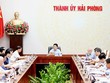 Ban Thường vụ Thành ủy Hải Phòng thống nhất đồng ý chủ trương đầu tư Dự án Nhà máy sản xuất đế mạch đóng gói bán dẫn LG Innotek Hải Phòng tại Khu công nghiệp Nam Đình Vũ (khu 2), thuộc Khu kinh tế Đình Vũ - Cát Hải. Ảnh: Lê Dũng