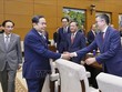 Chủ tịch Quốc hội Trần Thanh Mẫn gặp mặt lãnh đạo Bộ Ngoại giao, các đại sứ, trưởng cơ quan đại diện ngoại giao Việt Nam ở nước ngoài. Ảnh: Doãn Tấn/TTXVN