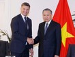 Tổng Bí thư, Chủ tịch nước Tô Lâm tiếp ông Angus Taylor, Lãnh đạo Liên đảng đối lập, Chủ tịch Đảng Tự do Australia. (Ảnh: Thống Nhất/TTXVN)