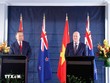 Tổng Bí thư, Chủ tịch nước Tô Lâm và Thủ tướng New Zealand gặp gỡ báo chí. Ảnh: Thống Nhất/TTXVN.