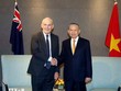 Tổng Bí thư, Chủ tịch nước Tô Lâm và ông Steven Joyce, Quyền Chủ tịch Hội Hữu nghị New Zealand-Việt Nam. (Ảnh: Thống Nhất/TTXVN)