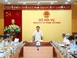Bộ trưởng Bộ Nội vụ Nguyễn Tiến Hải chủ trì hội nghị. Ảnh: Tống Giáp