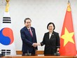 Chủ tịch Quốc hội Trần Thanh Mẫn và Thủ tướng Hàn Quốc Han Seong Sook.