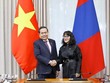 Chủ tịch Quốc hội Trần Thanh Mẫn và bà J. Bayarmaa, Chủ tịch Nhóm Nghị sỹ Hữu nghị Mông Cổ-Việt Nam. (Ảnh: Doãn Tấn/TTXVN)