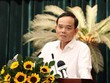 Bí thư Thành ủy TP.HCM Trần Lưu Quang phát biểu chỉ đại tại Hội nghị. Ảnh: TT