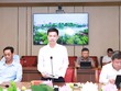 Phó Chủ tịch UBND TP. Hà Nội Bùi Duy Cường phát biểu tại buổi họp.