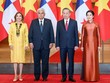 Tổng thống Panama José Raúl Mulino Quintero và Phu nhân tham dự Lễ đón do Tổng Bí thư, Chủ tịch nước Tô Lâm và Phu nhân chủ trì. Ảnh: Đức Thanh.