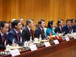 Thủ tướng Lê Minh Hưng hội kiến Chủ tịch Quốc hội Lào Sonexay Siphandone. Ảnh: TTXVN