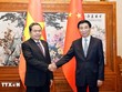 Chủ tịch Quốc hội Trần Thanh Mẫn hội kiến Chủ tịch Chính hiệp toàn quốc Trung Quốc Vương Hộ Ninh. (Ảnh: Doãn Tấn/TTXVN)