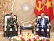 Tổng Bí thư, Chủ tịch nước Tô Lâm tiếp Đại tướng Khamlieng Outhakaysone, Ủy viên Bộ Chính trị, Phó Thủ tướng, Bộ trưởng Quốc phòng Lào. (Ảnh: Thống Nhất/TTXVN)