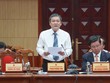 Phó Chủ tịch UBND tỉnh Quảng Trị Phan Phong Phú phát biểu tại buổi làm việc.